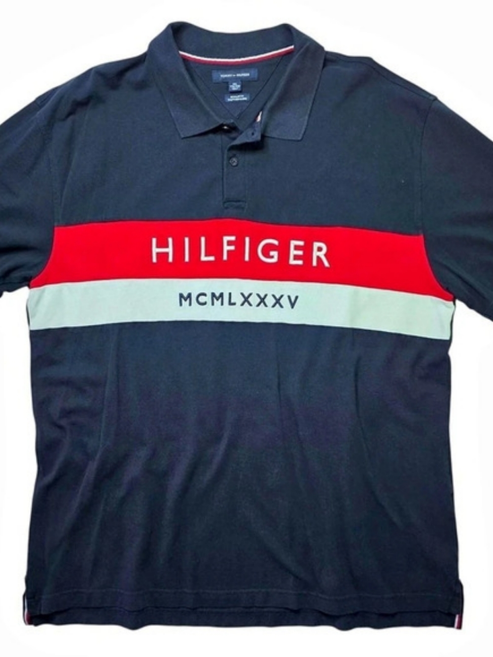 Tommy Hilfiger MCMLXXXV Block Stripe Polo Shirt 2XL